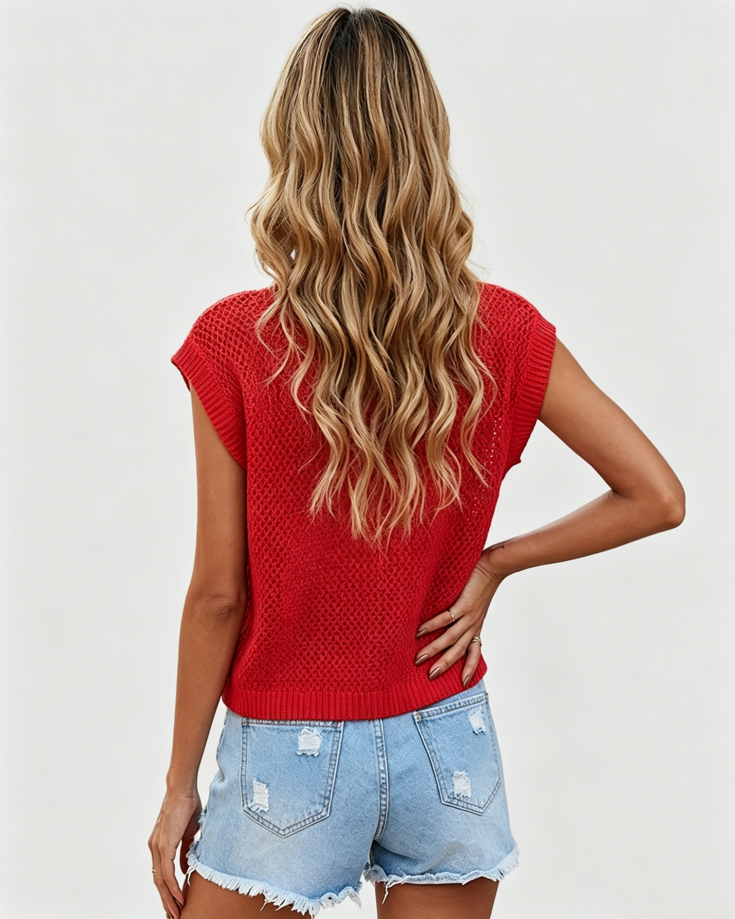 Women's Loose Fit American Flag Short Sleeve Knit Top