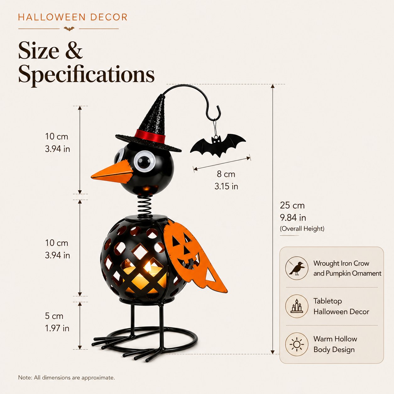Whimsical Halloween Pumpkin Crow
