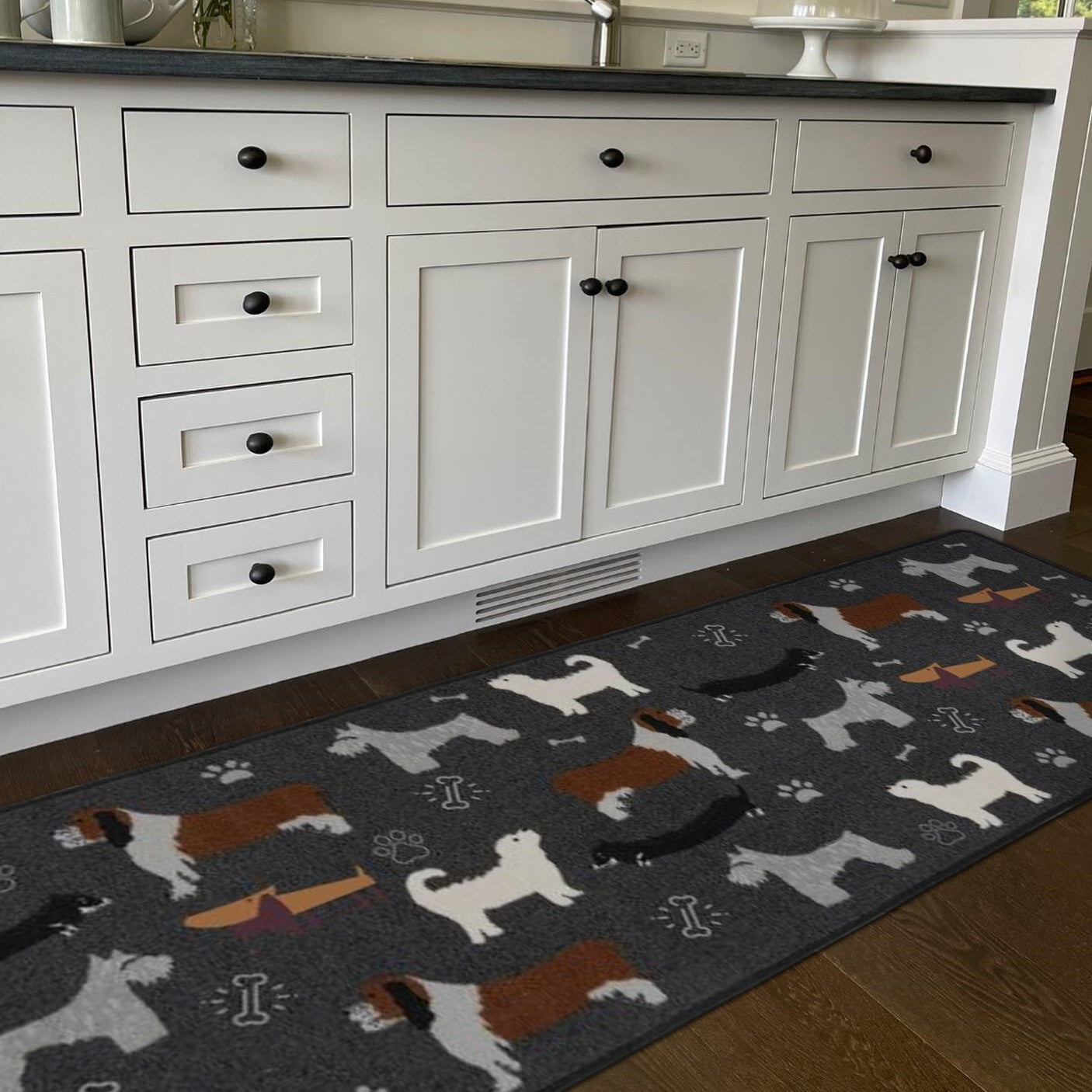 Non-Slip Pet Paw Runner Rug - Machine Washable & OEKO-TEX Certified