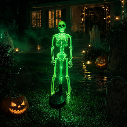 Halloween Skull Solar Garden Lights – Waterproof Outdoor Pathway Lights for Yard, Lawn & Spooky Halloween Decor