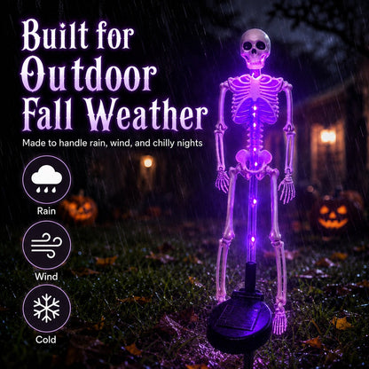 Halloween Skull Solar Garden Lights – Waterproof Outdoor Pathway Lights for Yard, Lawn & Spooky Halloween Decor