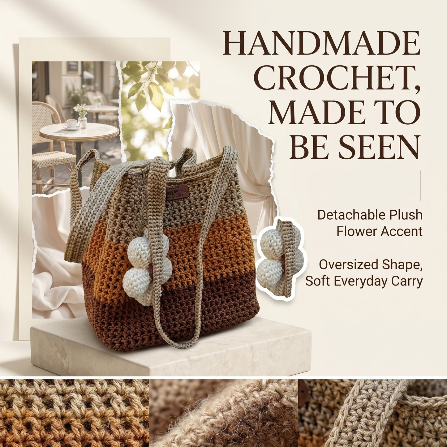 Handcrafted Crochet Striped Bag