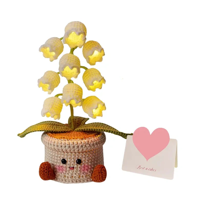 Handmade Crocheted Lily of the Valley LED Lantern