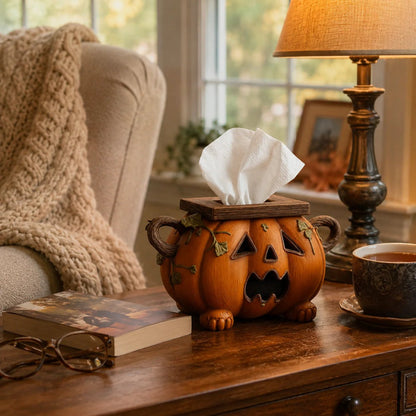 Whimsical Halloween Pumpkin Tissue Box Cover