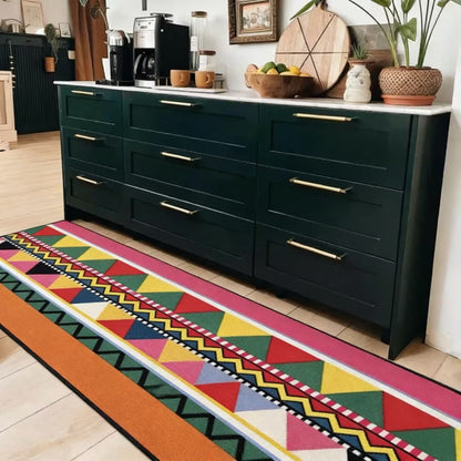 Washable Boho Indoor/Outdoor Runner Rug– Non-Slip & Pet-Friendly