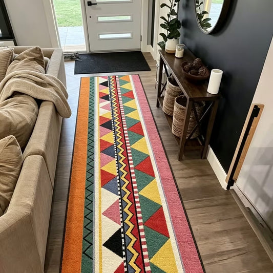 Washable Bohemian Runner Rug– Non-Slip & Pet-Friendly