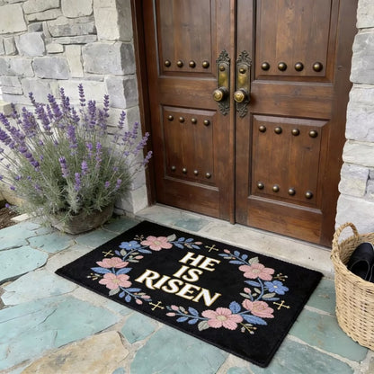 “HE IS RISEN” Easter Welcome Mat