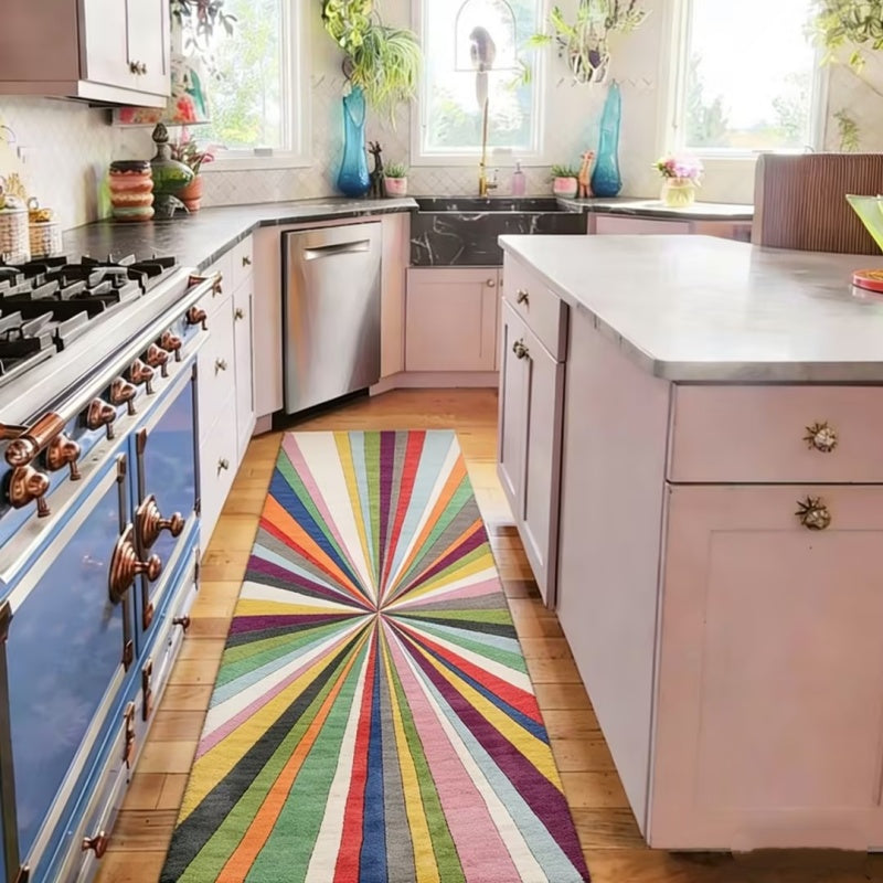 Dopamine Rainbow Washable Runner Rug