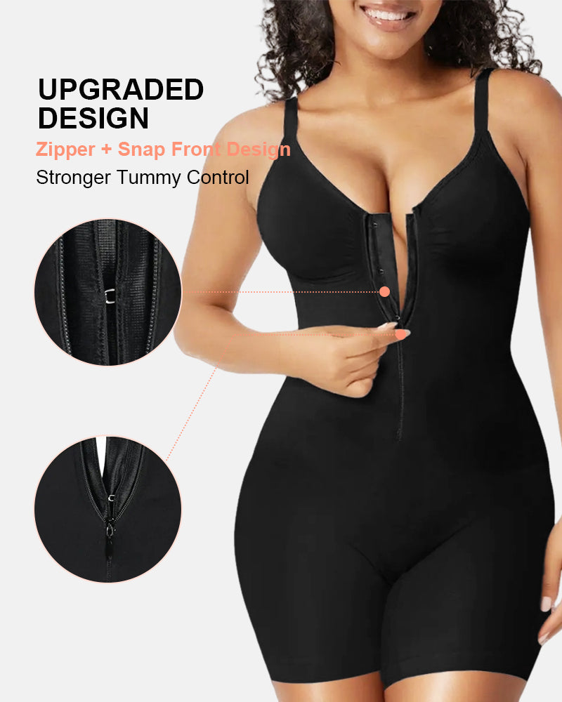 Ultra-Stretch Zip-Up Bodysuit — Sculpting Support & All-Day Comfort