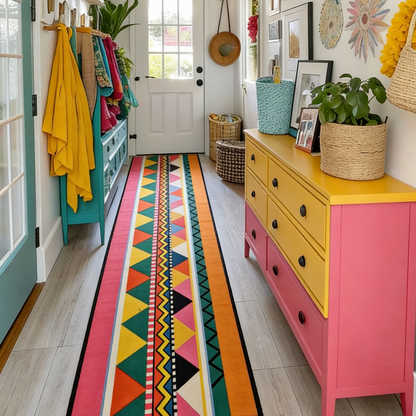 Washable Bohemian Runner Rug– Non-Slip & Pet-Friendly