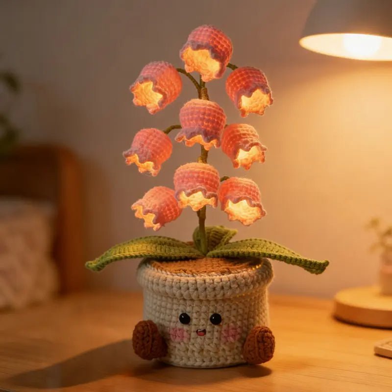 Handmade Crocheted Lily of the Valley LED Lantern