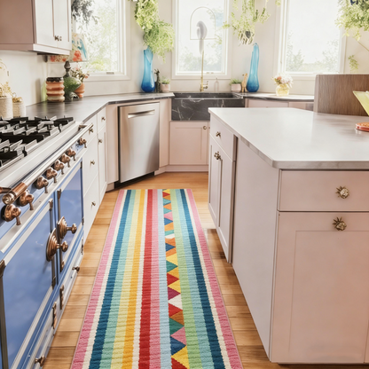 [Buy 2 Free Shipping] Dopamine Rainbow Washable Runner Rug