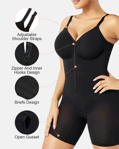 Ultra-Stretch Zip-Up Bodysuit — Sculpting Support & All-Day Comfort