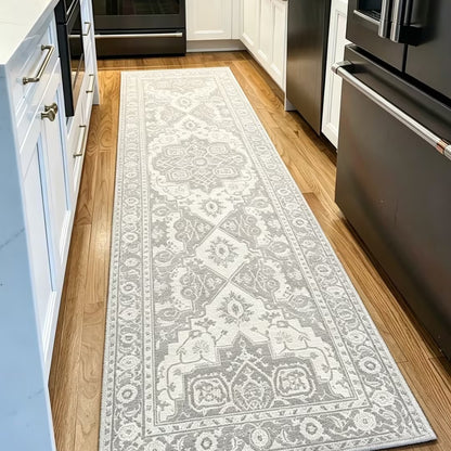 Vintage Kitchen Runner Rug - Non-Slip & Machine Washable