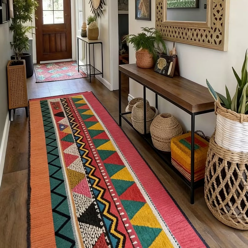 Washable Bohemian Runner Rug– Non-Slip & Pet-Friendly