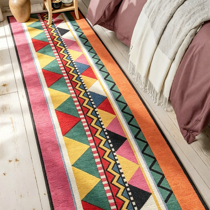 Washable Boho Indoor/Outdoor Runner Rug– Non-Slip & Pet-Friendly