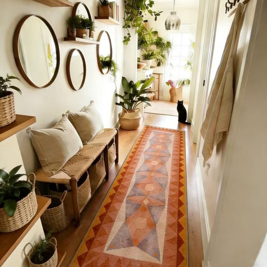 Vintage Sunset Washable Runner Rug