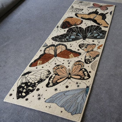 Washable Vintage Butterfly Runner Rug – Non-Slip & Pet Friendly