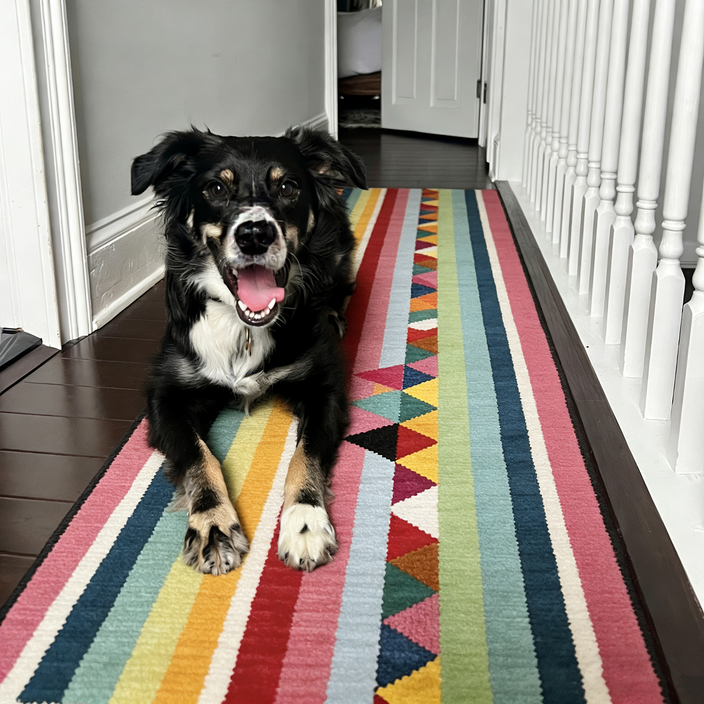 [Buy 2 Free Shipping] Dopamine Rainbow Washable Runner Rug