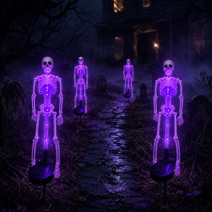 Halloween Skull Solar Garden Lights – Waterproof Outdoor Pathway Lights for Yard, Lawn & Spooky Halloween Decor