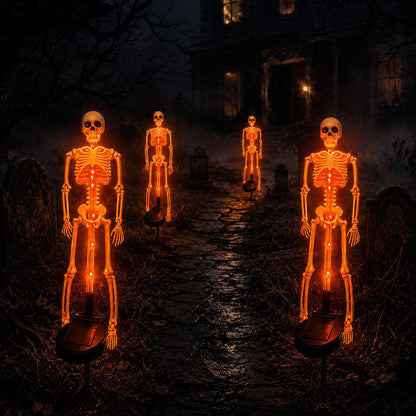 Halloween Skull Solar Garden Lights – Waterproof Outdoor Pathway Lights for Yard, Lawn & Spooky Halloween Decor