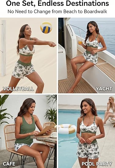 ⏰3 Piece Tankini with Shorts🔥