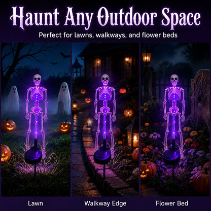 Halloween Skull Solar Garden Lights – Waterproof Outdoor Pathway Lights for Yard, Lawn & Spooky Halloween Decor