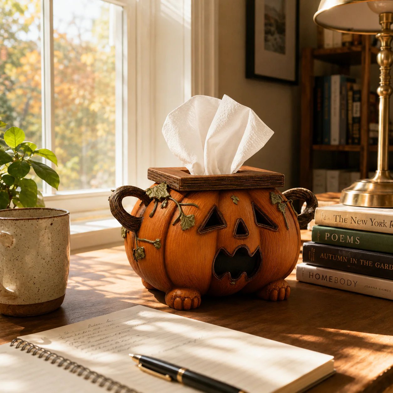 Whimsical Halloween Pumpkin Tissue Box Cover