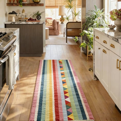 [Buy 2 Free Shipping] Dopamine Rainbow Washable Runner Rug