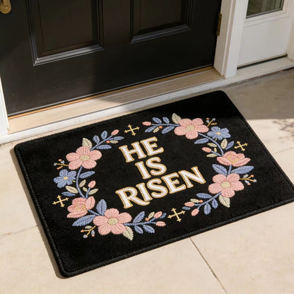 “HE IS RISEN” Easter Welcome Mat