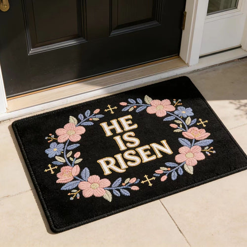 “HE IS RISEN” Easter Welcome Mat