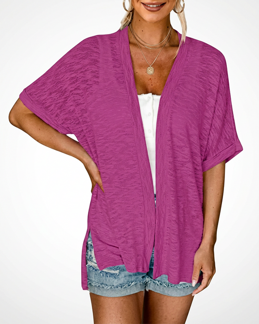 2026 Summer Short Sleeve Open Front Beach Coverup