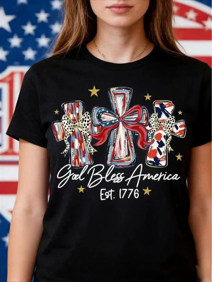 ⏰Hot Sale-God Bless America T-shirt 250 Years America Anniversary Birthday Gift Shirt