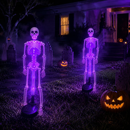 Halloween Skull Solar Garden Lights – Waterproof Outdoor Pathway Lights for Yard, Lawn & Spooky Halloween Decor