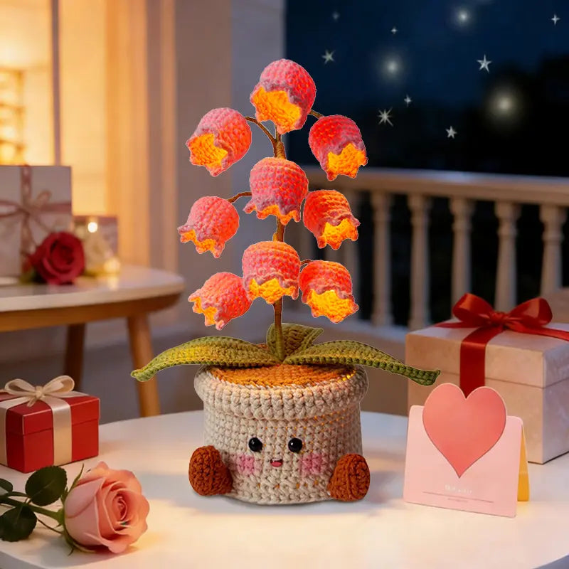 Handmade Crocheted Lily of the Valley LED Lantern