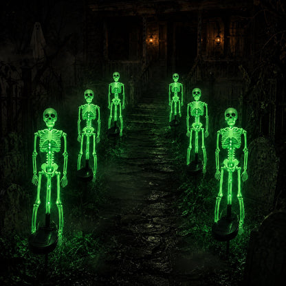 Halloween Skull Solar Garden Lights – Waterproof Outdoor Pathway Lights for Yard, Lawn & Spooky Halloween Decor