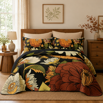 Boho Floral Quilt Set – Cozy All-Season Bedding