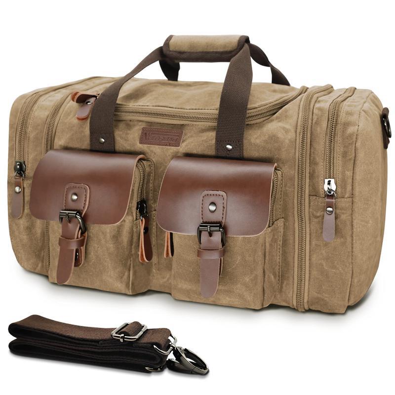 Classic Vintage Travel Duffel – Waterproof Waxed Canvas Carry-On Weekend Bag