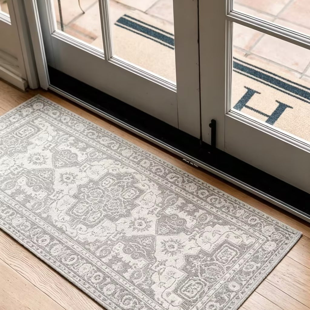 Vintage Kitchen Runner Rug - Non-Slip & Machine Washable