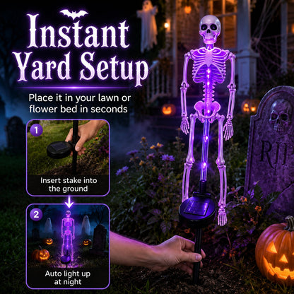 Halloween Skull Solar Garden Lights – Waterproof Outdoor Pathway Lights for Yard, Lawn & Spooky Halloween Decor