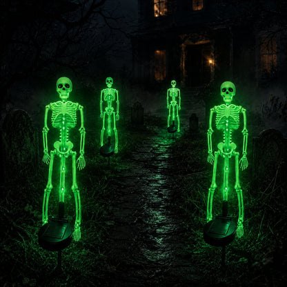 Halloween Skull Solar Garden Lights – Waterproof Outdoor Pathway Lights for Yard, Lawn & Spooky Halloween Decor