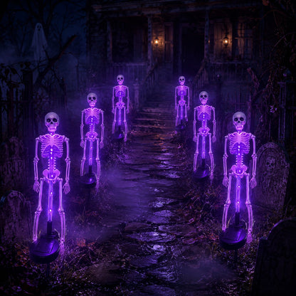 Halloween Skull Solar Garden Lights – Waterproof Outdoor Pathway Lights for Yard, Lawn & Spooky Halloween Decor