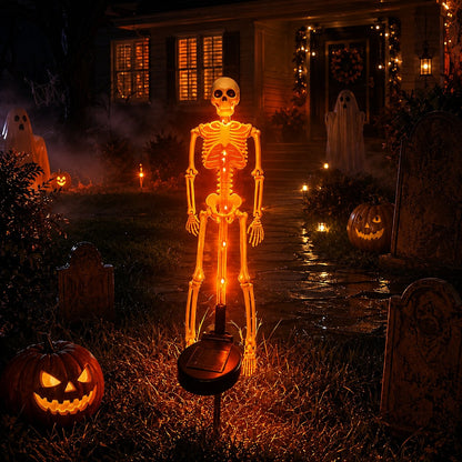 Halloween Skull Solar Garden Lights – Waterproof Outdoor Pathway Lights for Yard, Lawn & Spooky Halloween Decor
