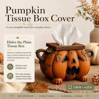 Whimsical Halloween Pumpkin Tissue Box Cover