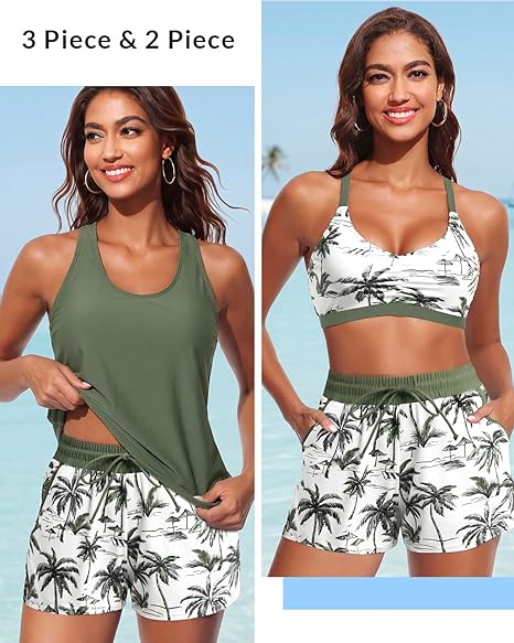 ⏰3 Piece Tankini with Shorts🔥