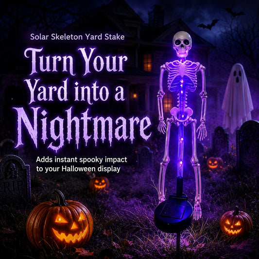 Halloween Skull Solar Garden Lights – Waterproof Outdoor Pathway Lights for Yard, Lawn & Spooky Halloween Decor