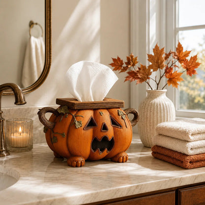 Whimsical Halloween Pumpkin Tissue Box Cover