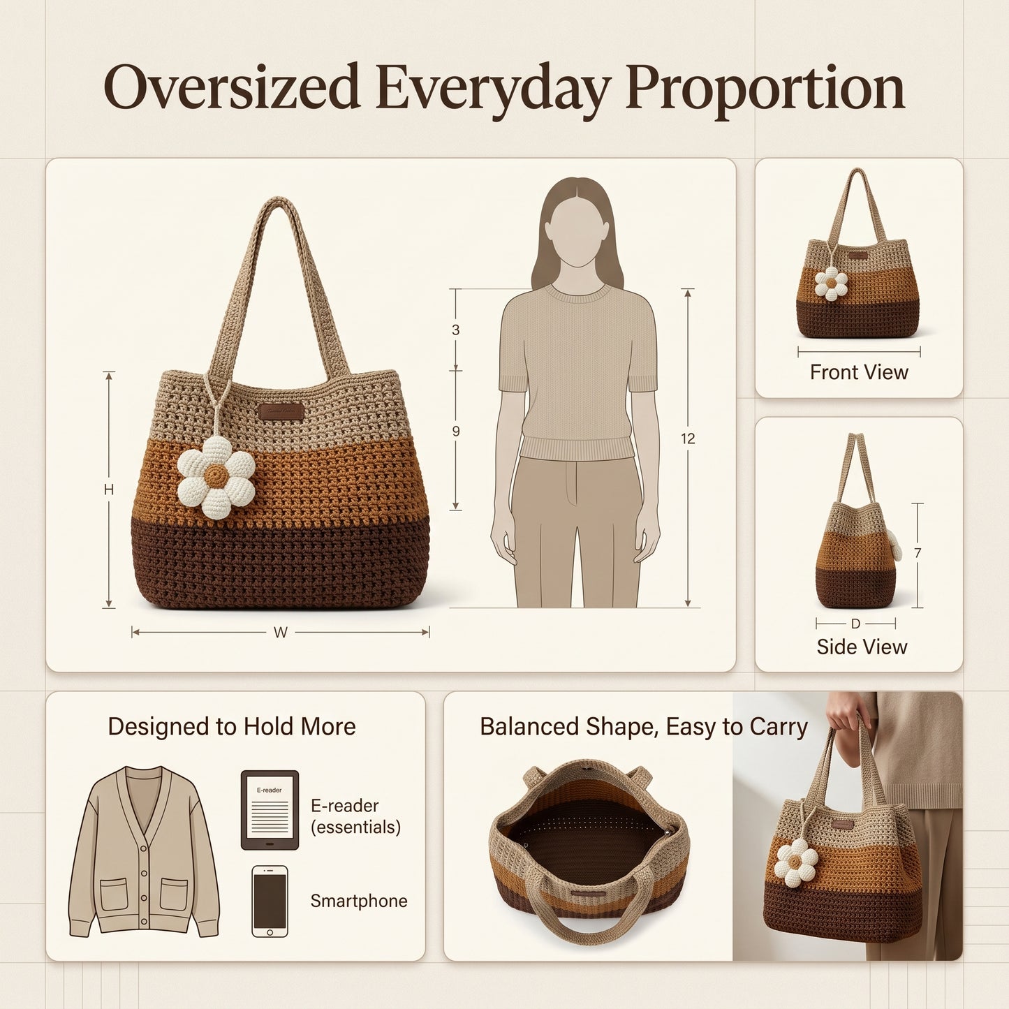 Handcrafted Crochet Striped Bag
