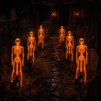 Halloween Skull Solar Garden Lights – Waterproof Outdoor Pathway Lights for Yard, Lawn & Spooky Halloween Decor