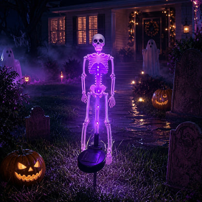 Halloween Skull Solar Garden Lights – Waterproof Outdoor Pathway Lights for Yard, Lawn & Spooky Halloween Decor